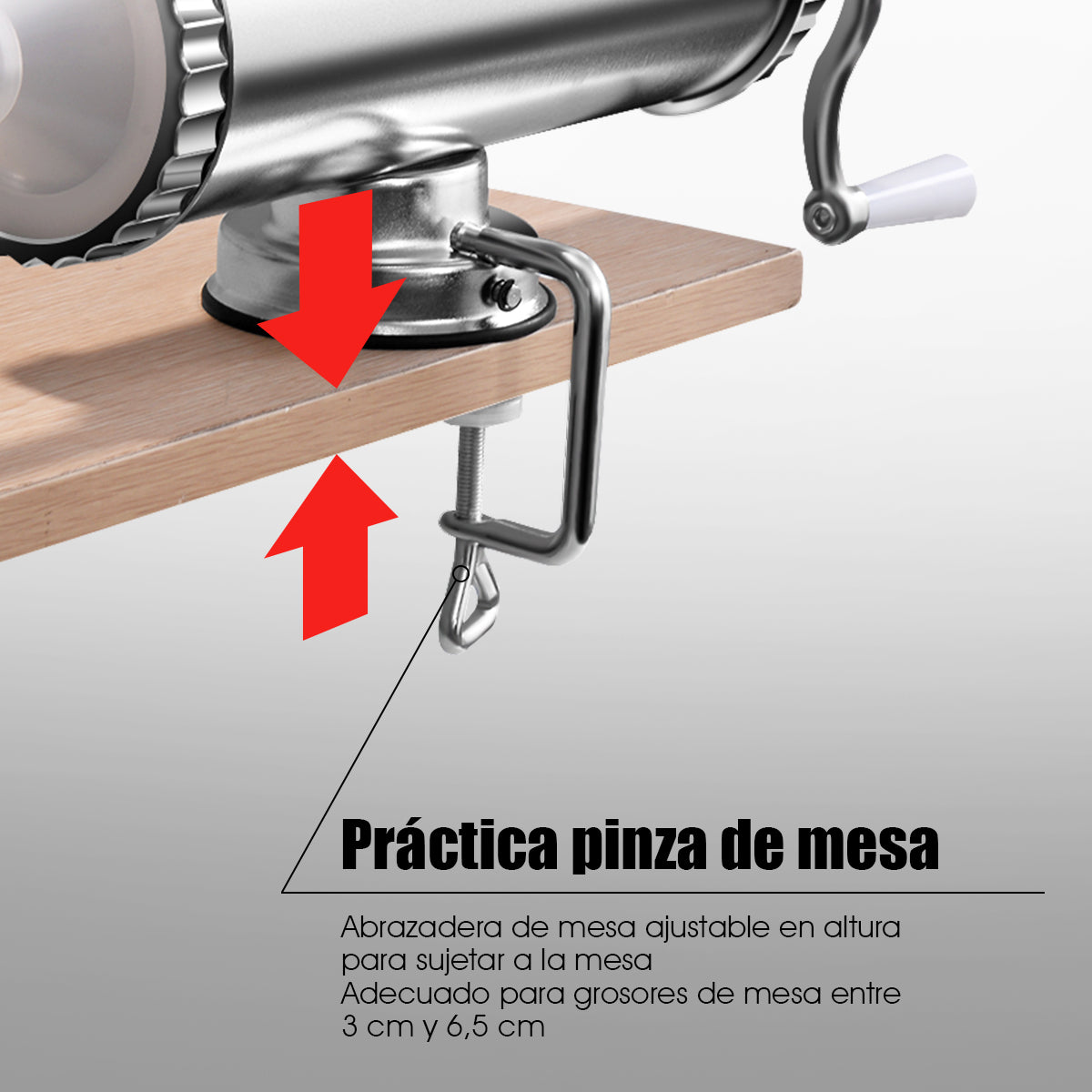 Embutidora manual, 3L, Embutidora de Salchichas Manual, Aluminio, Ventosa de Sujeción, 3 tubos de distintos grosores, Costway, 3