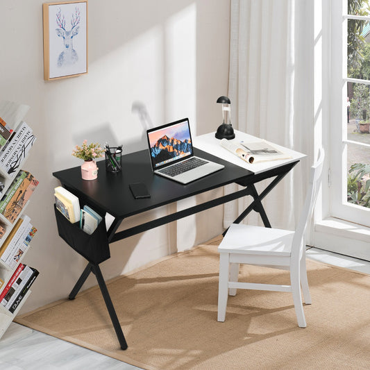 Mesa Escritorio, Mesa Estudio, Mesa de Oficina, Escritorio Pequeño, con Cajón de Cubos, Negro, Costway, 2