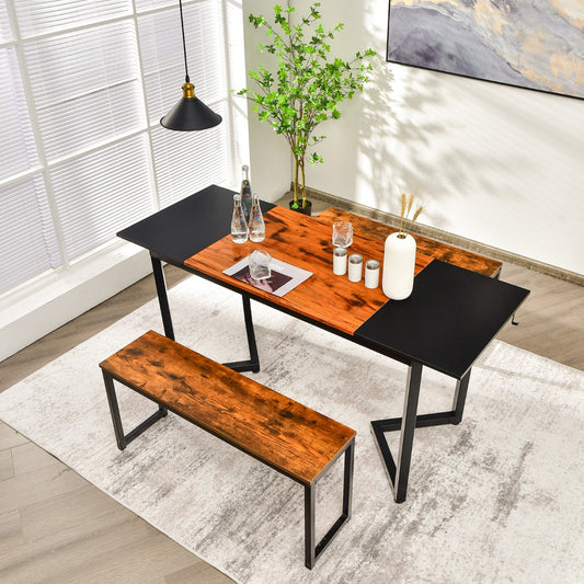 Mesa Estudio, Mesa Escritorio, Escritorio Ordenador, con Estructura de Metal, Negro, Costway, 2