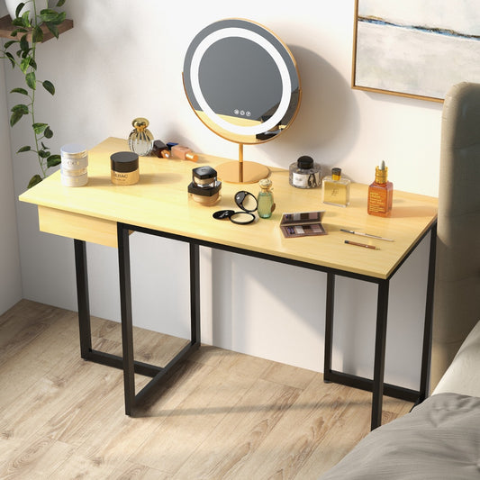 Mesa de Oficina, Mesa Escritorio, Escritorio con Cajones, Mesa Ordenador, Mesa Moderno, Natural, Costway, 2