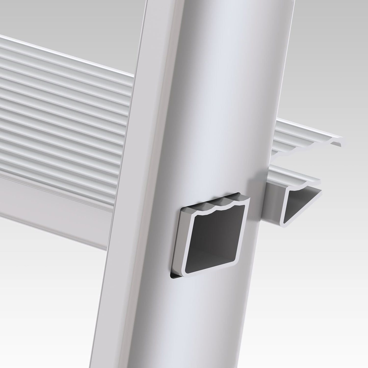 Escalera, 8 peldaños, Escaleras de aluminio, Escalera plegable, Altura 174 cm, Carga máx. 150kg, Aluminio, Colombo LIBELLULA , 5