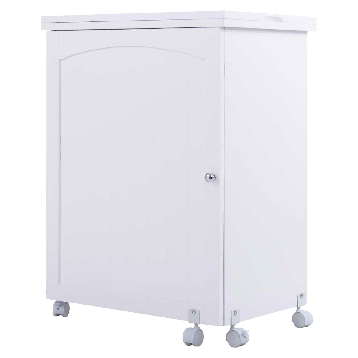 Mesa Escritorio Plegable, Escritorio Pequeño, Mesa Escritorio, Mesa Estudio, con 5 Ruedas, 3 Estantes, Blanco, Costway, 8