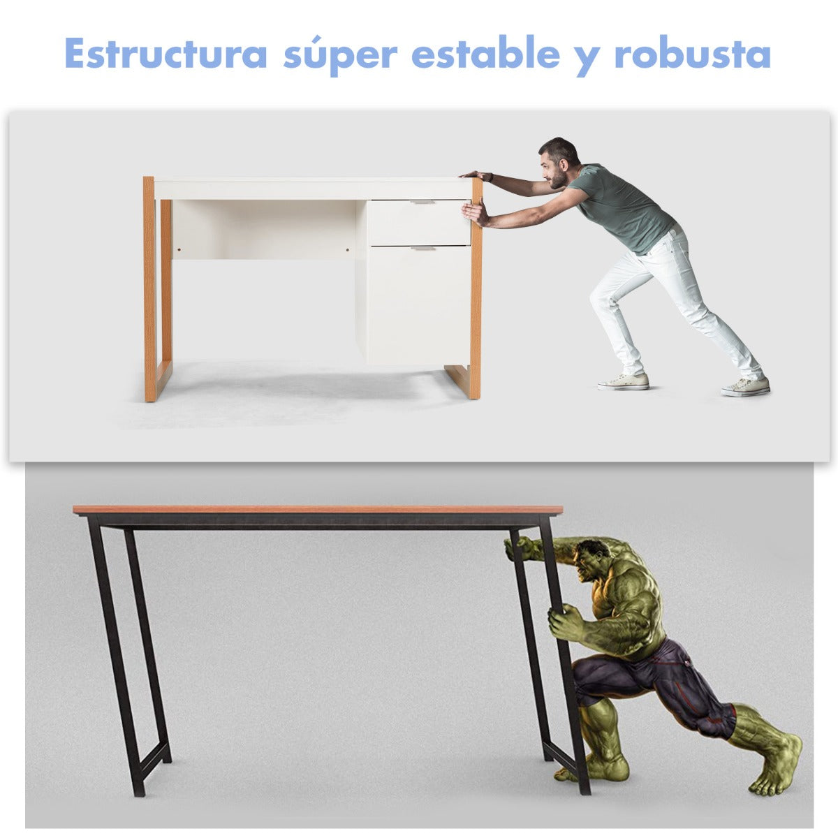 Mesa Escritorio, Mesa Ordenador, Escritorio con Cajones, Escritorio Ordenador, Blanco, Costway, 6