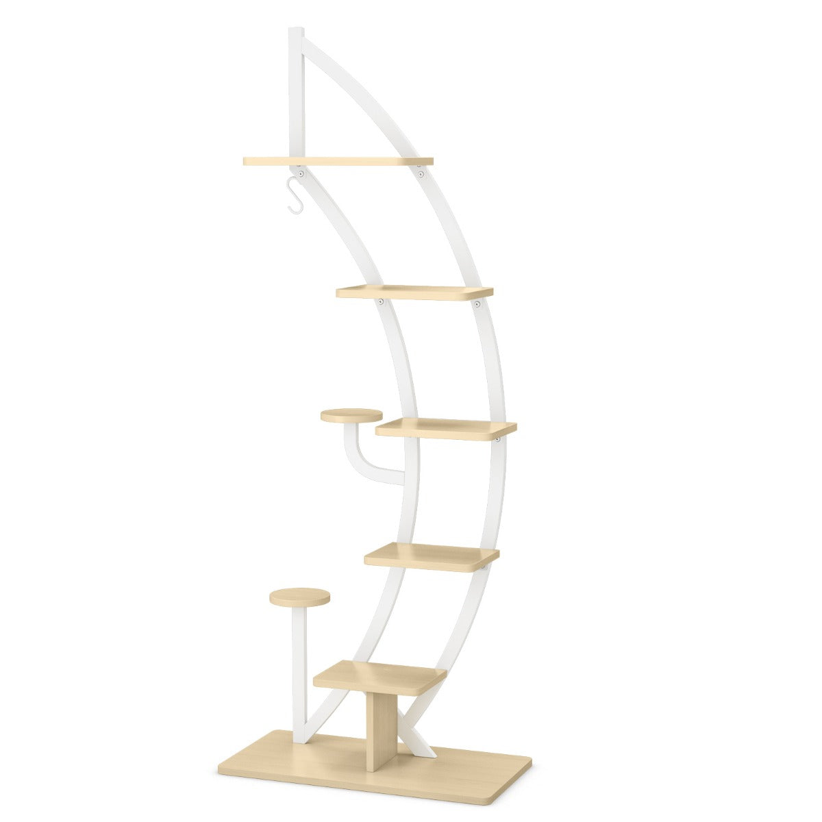 Estanterias, Juego de 2, 7 Niveles, Soporte para Plantas, Estanteria Plantas, Estanteria Industrial, Blanco, Costway, 1