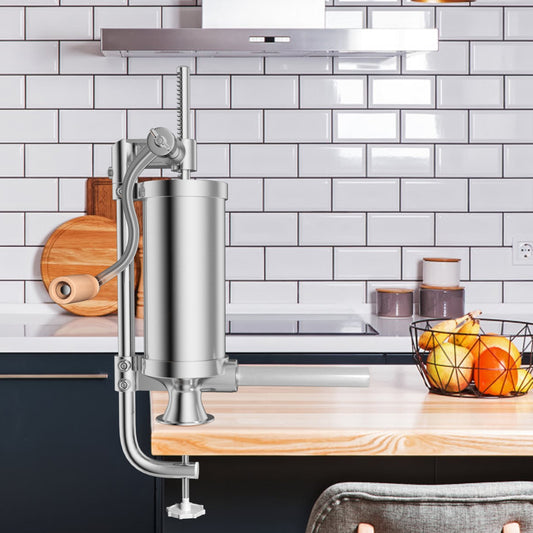 Embutidora manual, 3L, Máquina embutidora de salchichas, Jeringa de salchicha con 4 tubos de llenado, Costway, 2