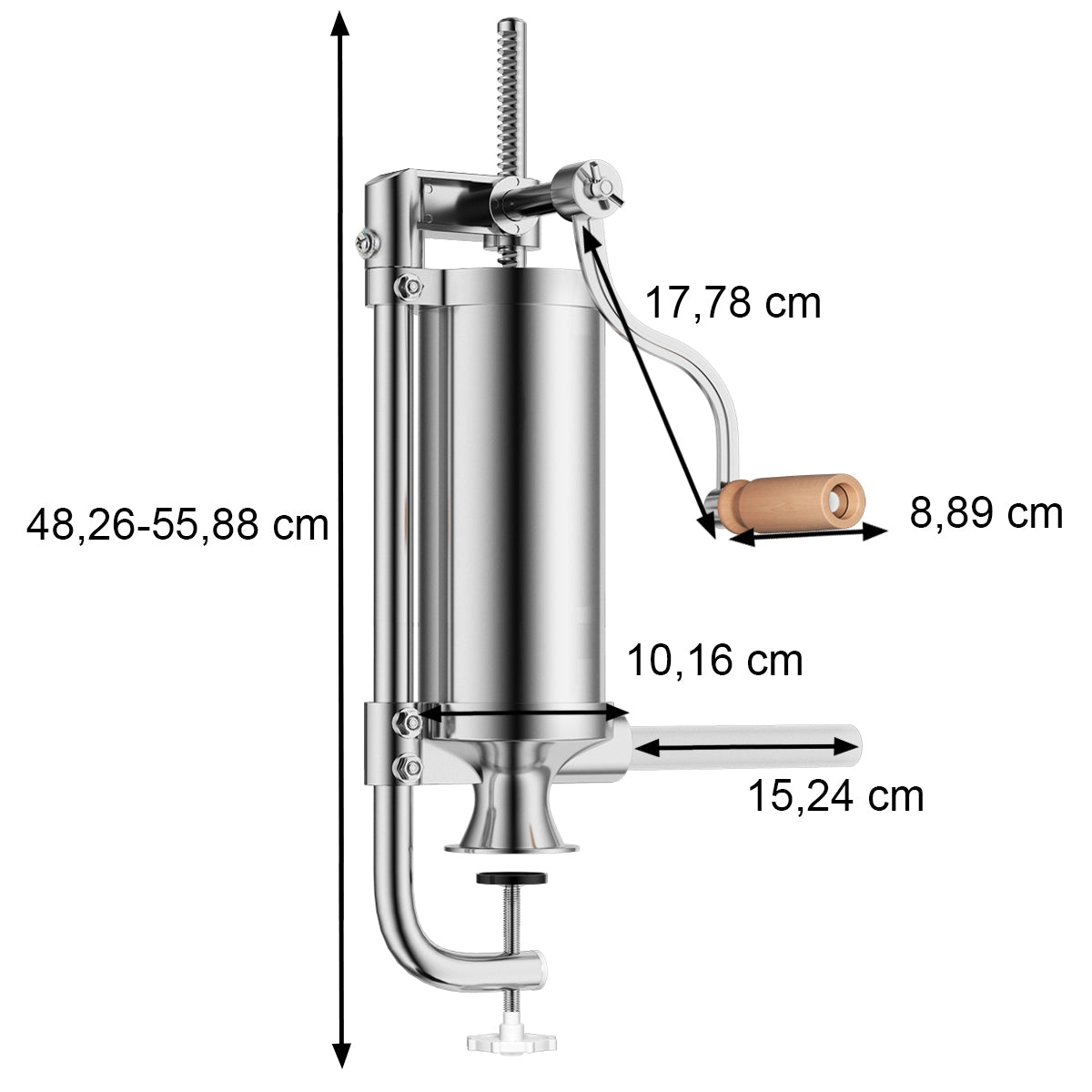Embutidora manual, 3L, Máquina embutidora de salchichas, Jeringa de salchicha con 4 tubos de llenado, Costway, 7
