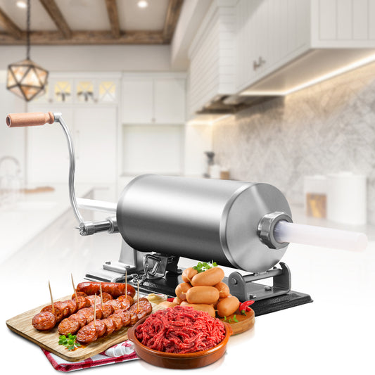 Embutidora manual, 4,8 L, Máquina para embutidos, Embutidora de Salchichas Manual con 4 tubos de llenado, Costway, 2