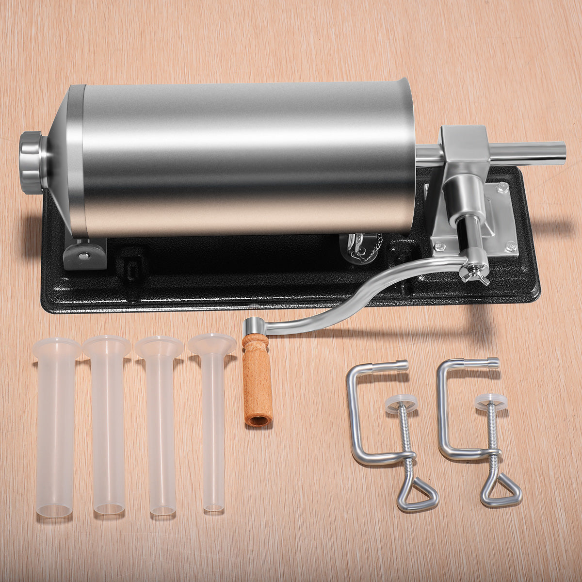 Embutidora manual, 4,8 L, Máquina para embutidos, Embutidora de Salchichas Manual con 4 tubos de llenado, Costway, 4