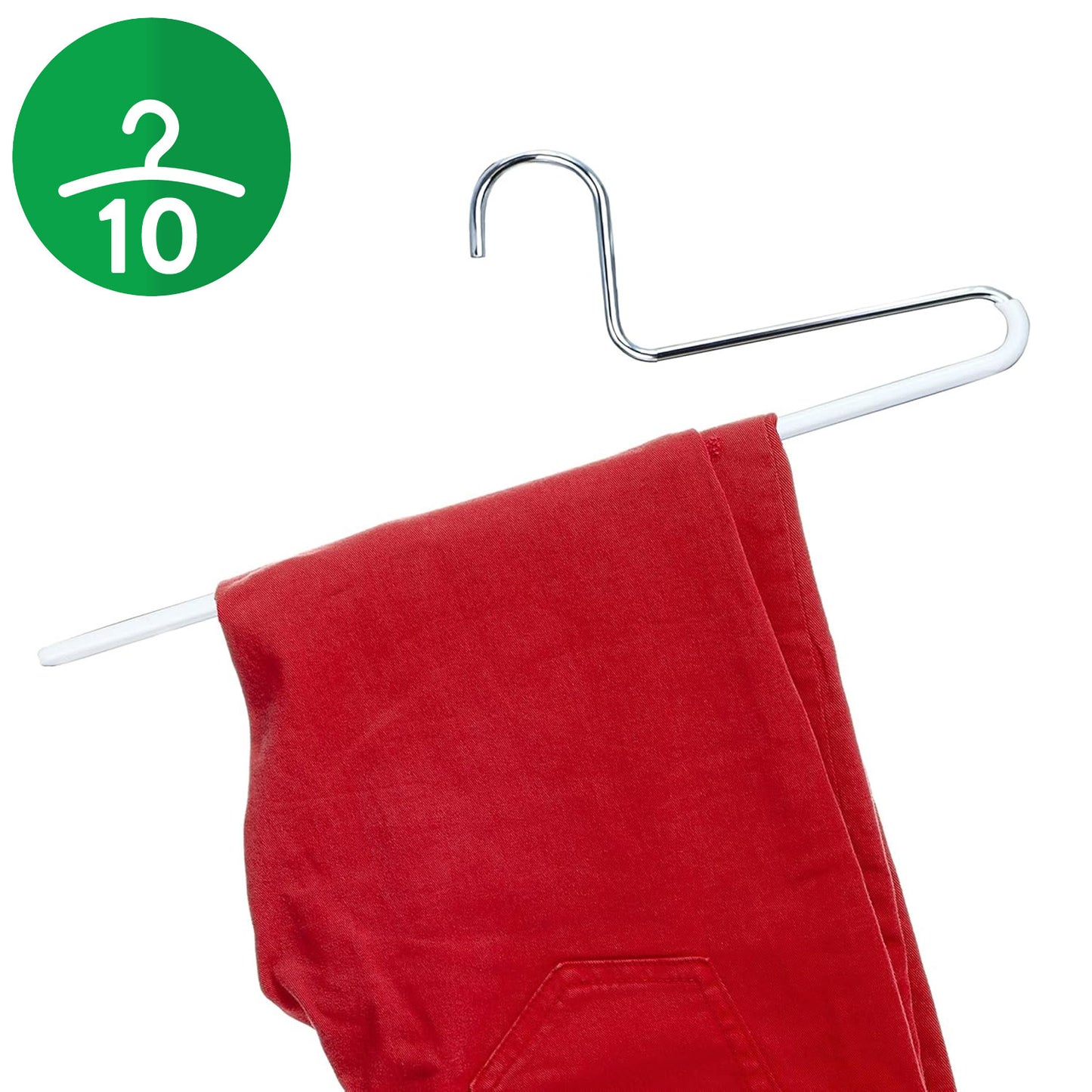 Perchas para Pantalones, Perchas, 10 piezas, ancho 35 cm, Antideslizantes, para, Vaqueros, Pantalones, MAWA KH C - Blanco, 1