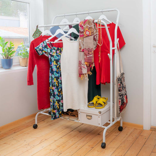 Perchero recibidor Tatkraft Swan burro para ropa resistente y móvil