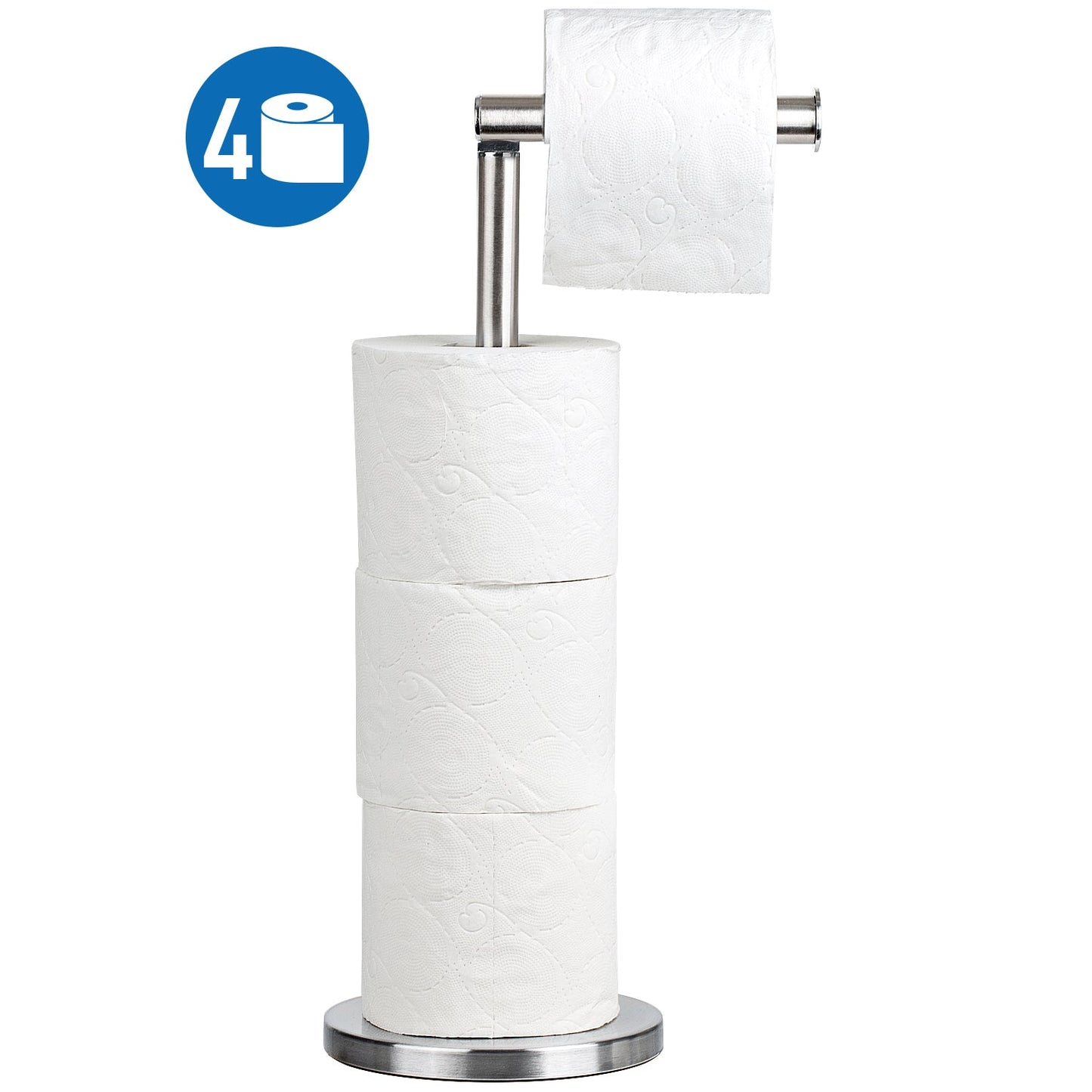 Tatkraft Kiara Portarrollos Papel Higiénico de Pie de Acero Inoxidable