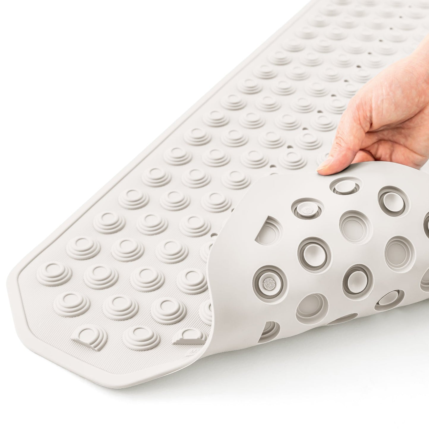 Tatkraft Secure Alfombrilla de Bañera Antideslizante, Caucho sin BPA, Lavable a Máquina, Hecha en Italia, 40x103cm