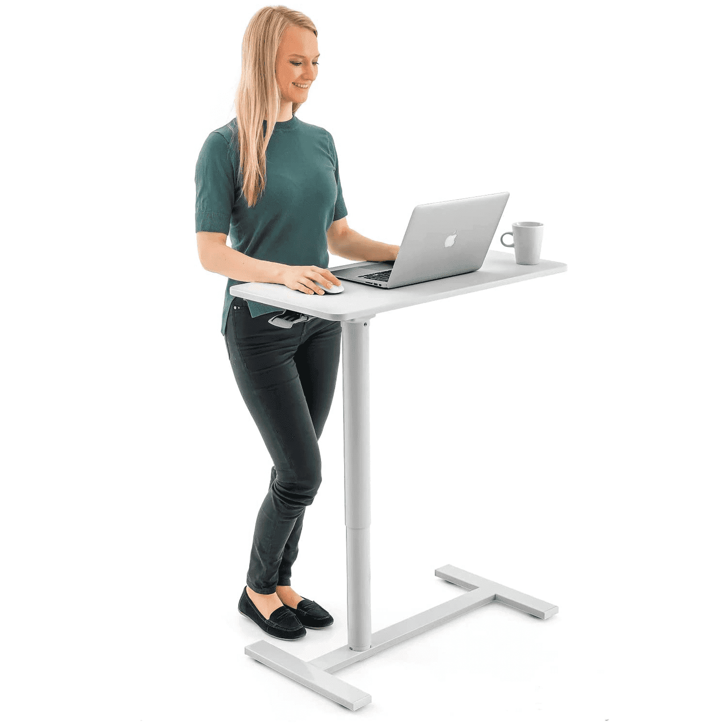 Mesa ordenador, mesa escritorio, mesa neumatica, ajuste rápido, con resorte de gas - Tatkraft Relax