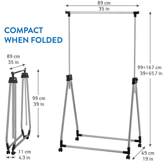 Perchero de Ropa con Ruedas Plegable