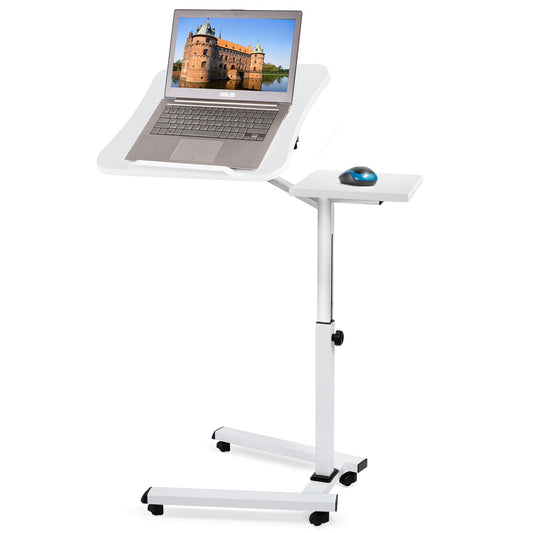 Mesa movil para laptop, con Ruedas, y Soporte para Ratón, Mesa Ordenador Portatil, Altura variable, Tatkraft Like 