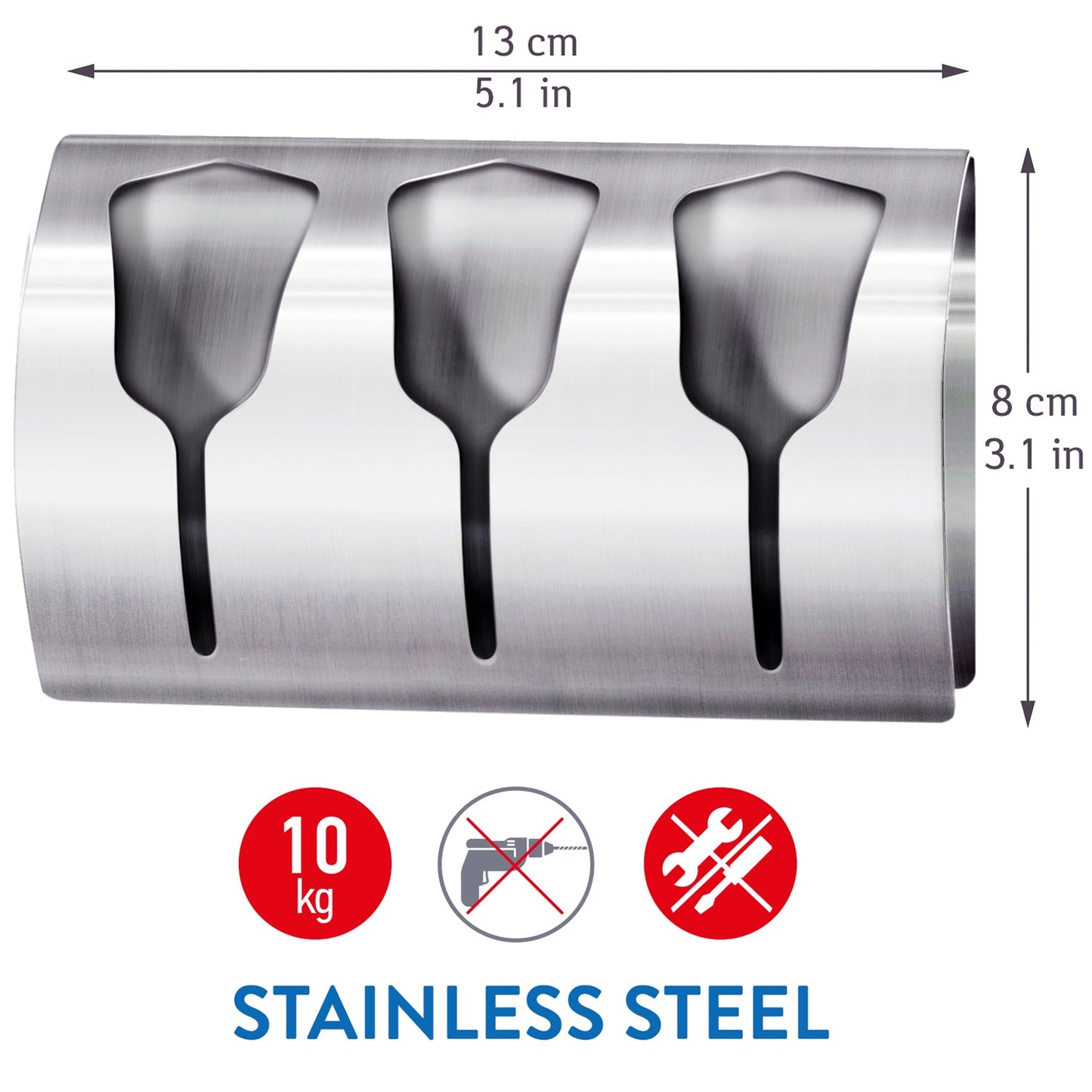 Tatkraft Bell Toallero Autoadhesivo de Pared para Baño y Cocina, Ganchos para Toallas y Paños