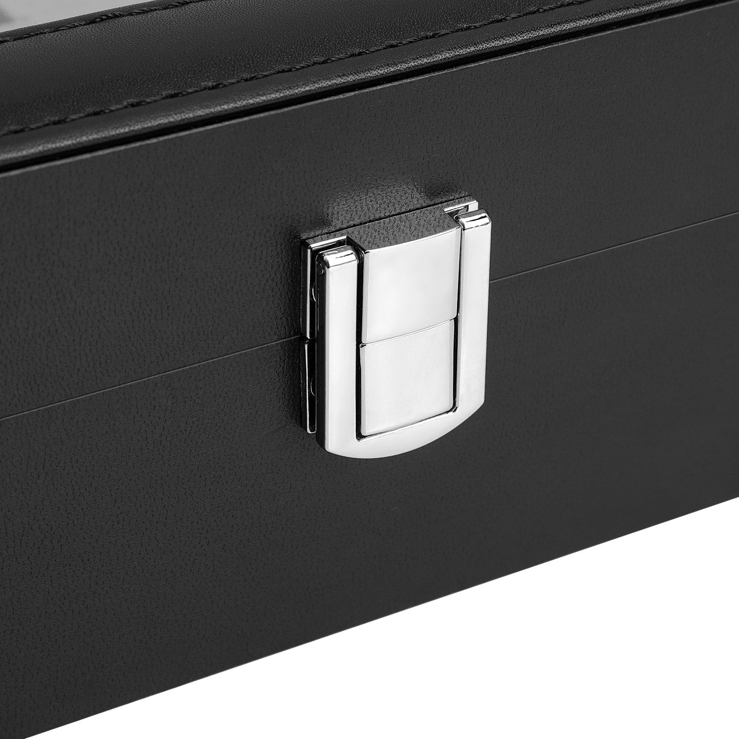 SONGMICS - Caja de Relojes con 12 Compartimentos, Estuche para Relojes con Tapa de Cristal, Almohada extraíble, Forro de Terciopelo, Cierre de Metal