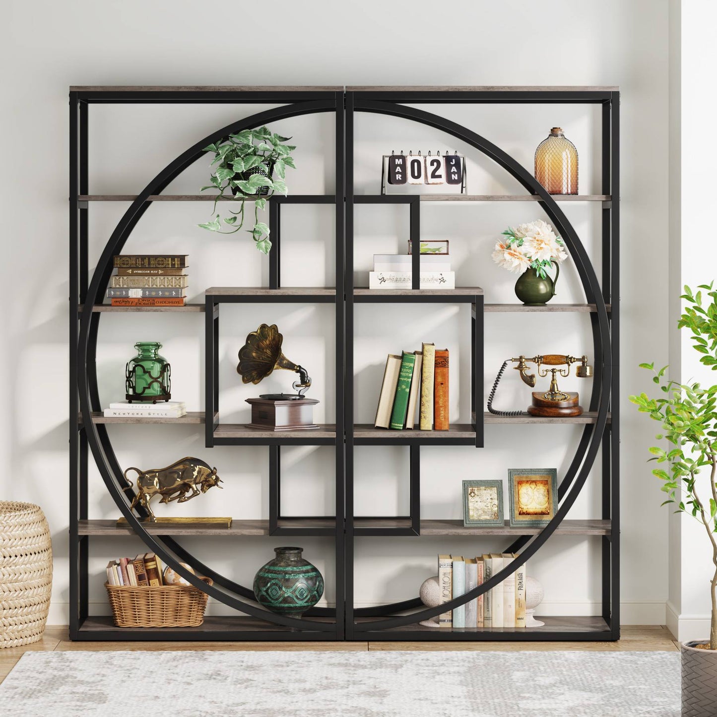 Tribesigns - Estantería Librería, Etagere de 5 Niveles, 80 x 30 x 180 cm, Estantería, con 8 estantes de Almacenamiento Abiertos, Resistente y Duradero