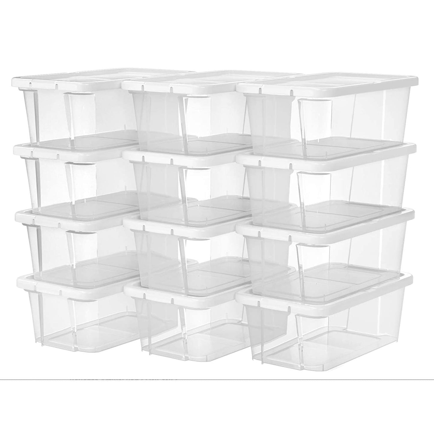 Songmics Juego de 12 Cajas con Tapa para Zapatos, Almacenamiento Versátil