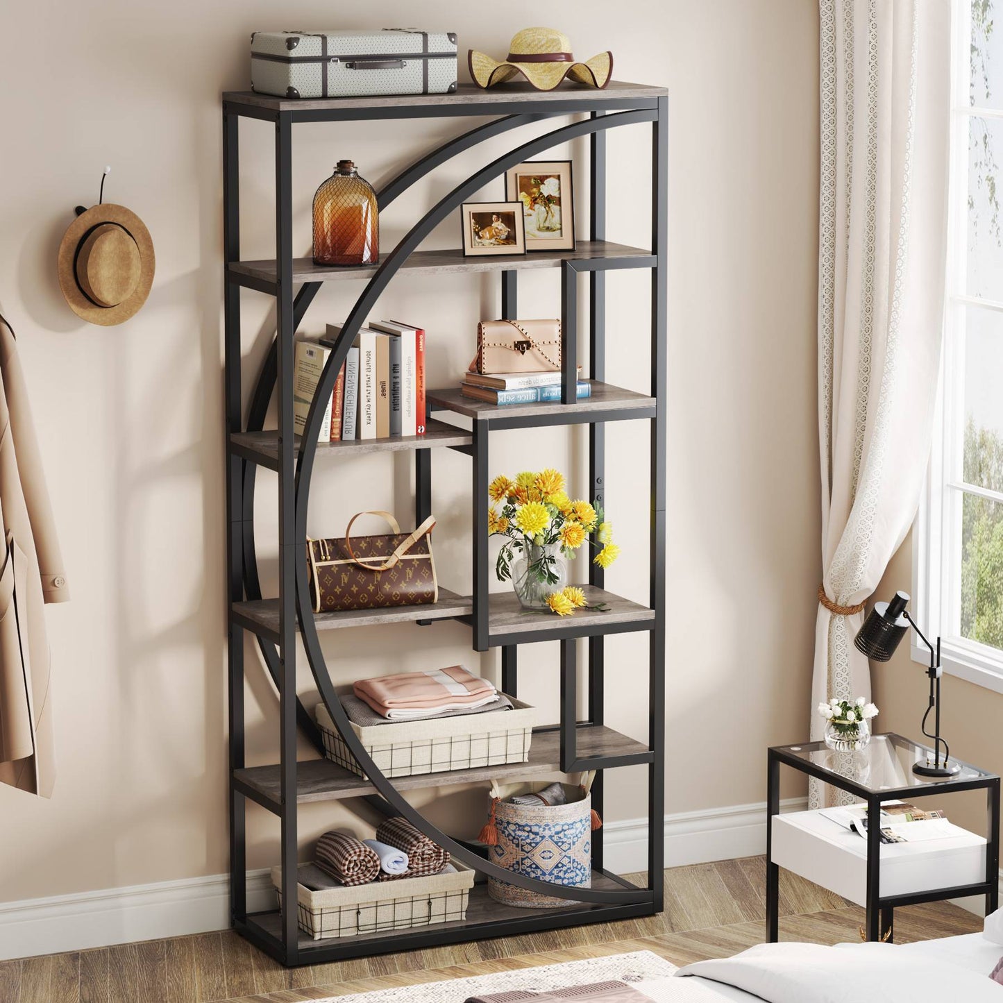 Tribesigns - Estantería Librería, Etagere de 5 Niveles, 80 x 30 x 180 cm, Estantería, con 8 estantes de Almacenamiento Abiertos, Resistente y Duradero