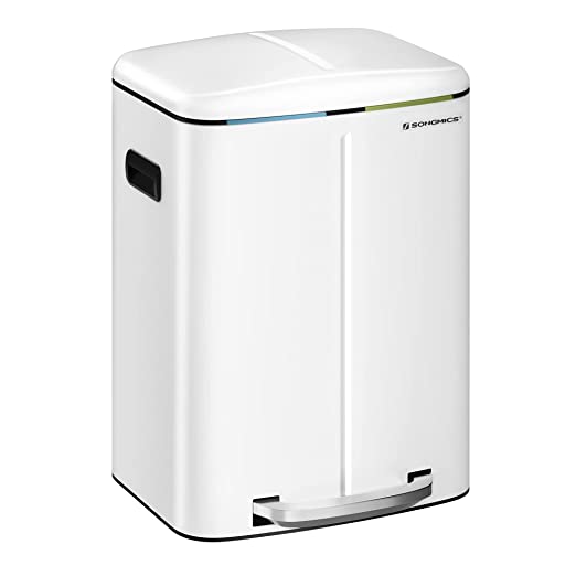 Cubo de Basura con 2 Compartimentos de 20L con Sistema de Reciclaje