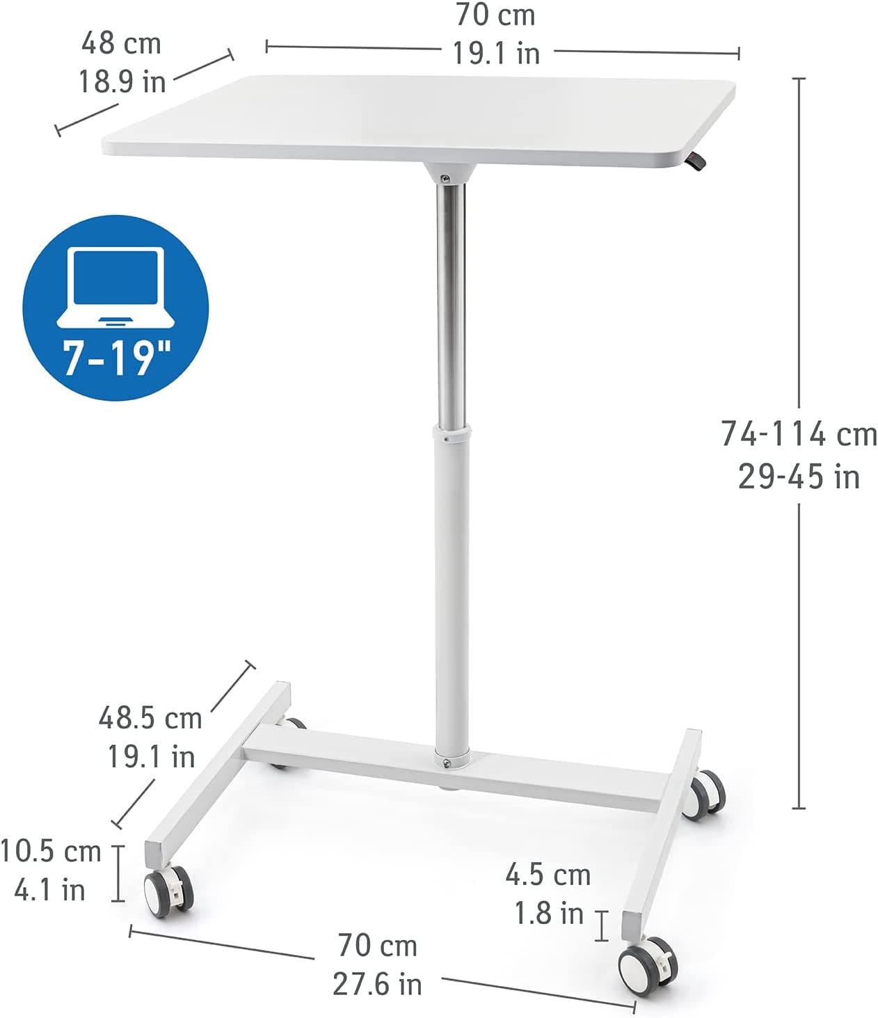 Mesa de ordenador, Altura variable (74-114 cm), versátil en cualquier lugar, escritorio - Tatkraft Trend
