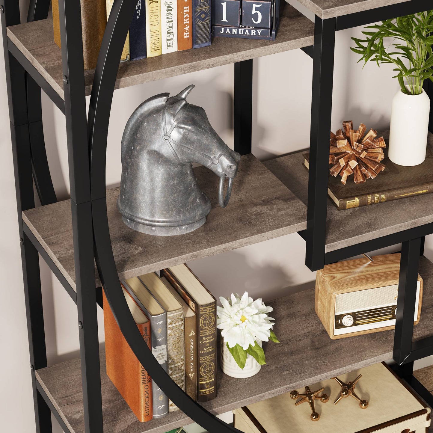 Tribesigns - Estantería Librería, Etagere de 5 Niveles, 80 x 30 x 180 cm, Estantería, con 8 estantes de Almacenamiento Abiertos, Resistente y Duradero