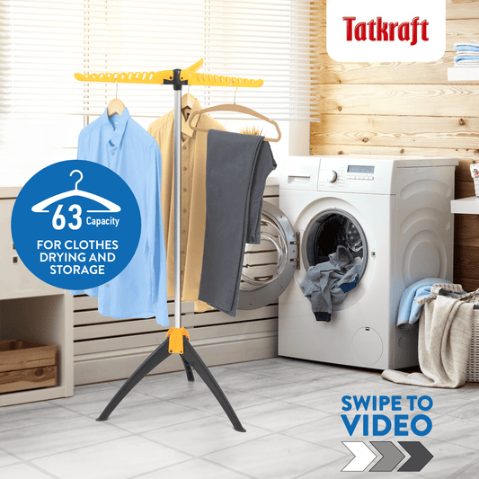 Tendedero de Pie Perchero, Tendedero Robusto con 3 Brazos