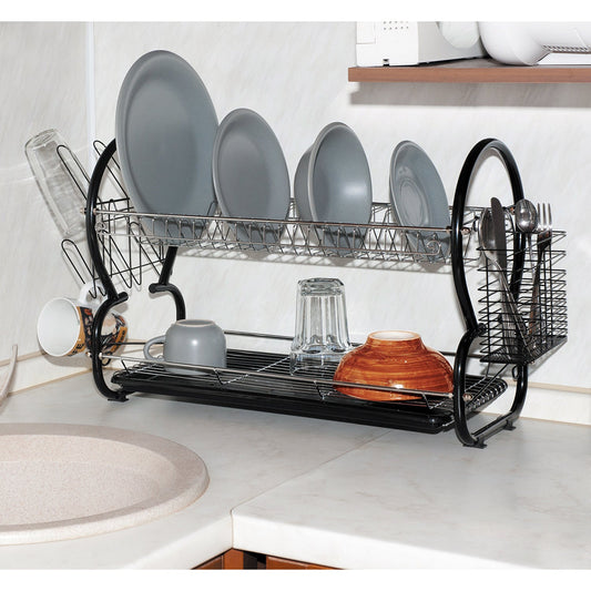 art moon Desert Escurridor Platos 2 Estantes con Bandeja Extraíble con Soporte para Vasos y Cubiertos