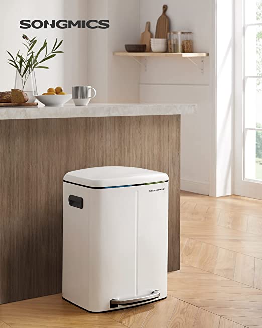 Cubo de Basura con 2 Compartimentos de 20L con Sistema de Reciclaje