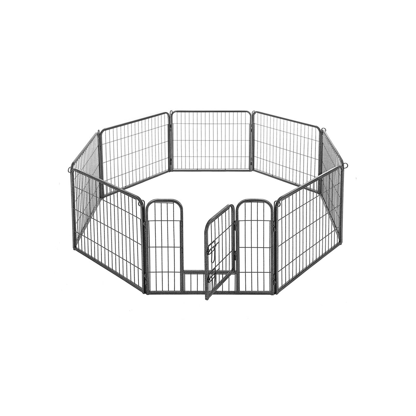 Corral de 8 Paneles para Perros y Mascotas, Valla de Metal Resistente