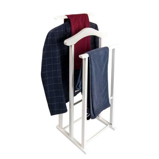 Galán de Noche para Dormitorio, Soporte Triple, Madera, Color: Blanco, ARIT MAXI