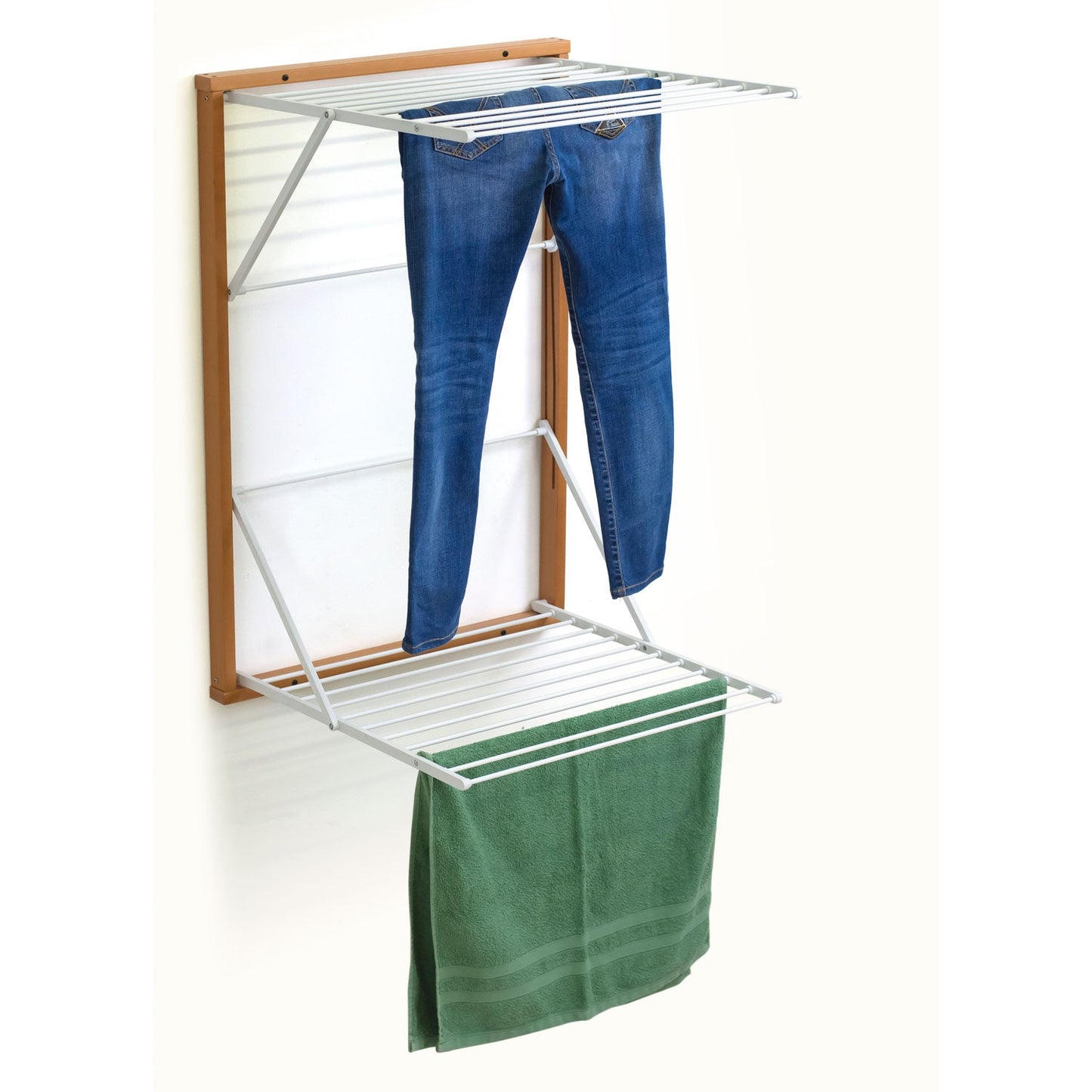 Tendedero Pared, Tendedero plegable pared, Tendedero de pared, Tendedero Extensible, Madera, Color: Cerezo, ARIT KORAL, 1