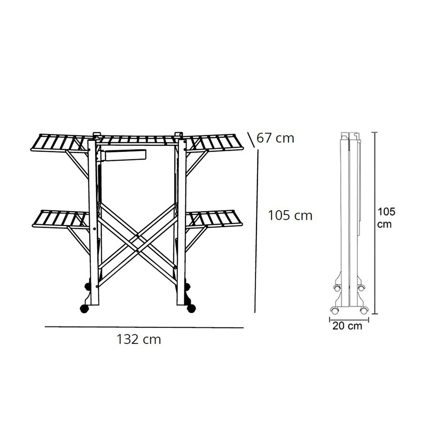Tendedero ALIANTE, Madera - Plegable - Extensible - 24 m para Tender - Color: Madera de Cerezo Ar-It il Cuore del Legno