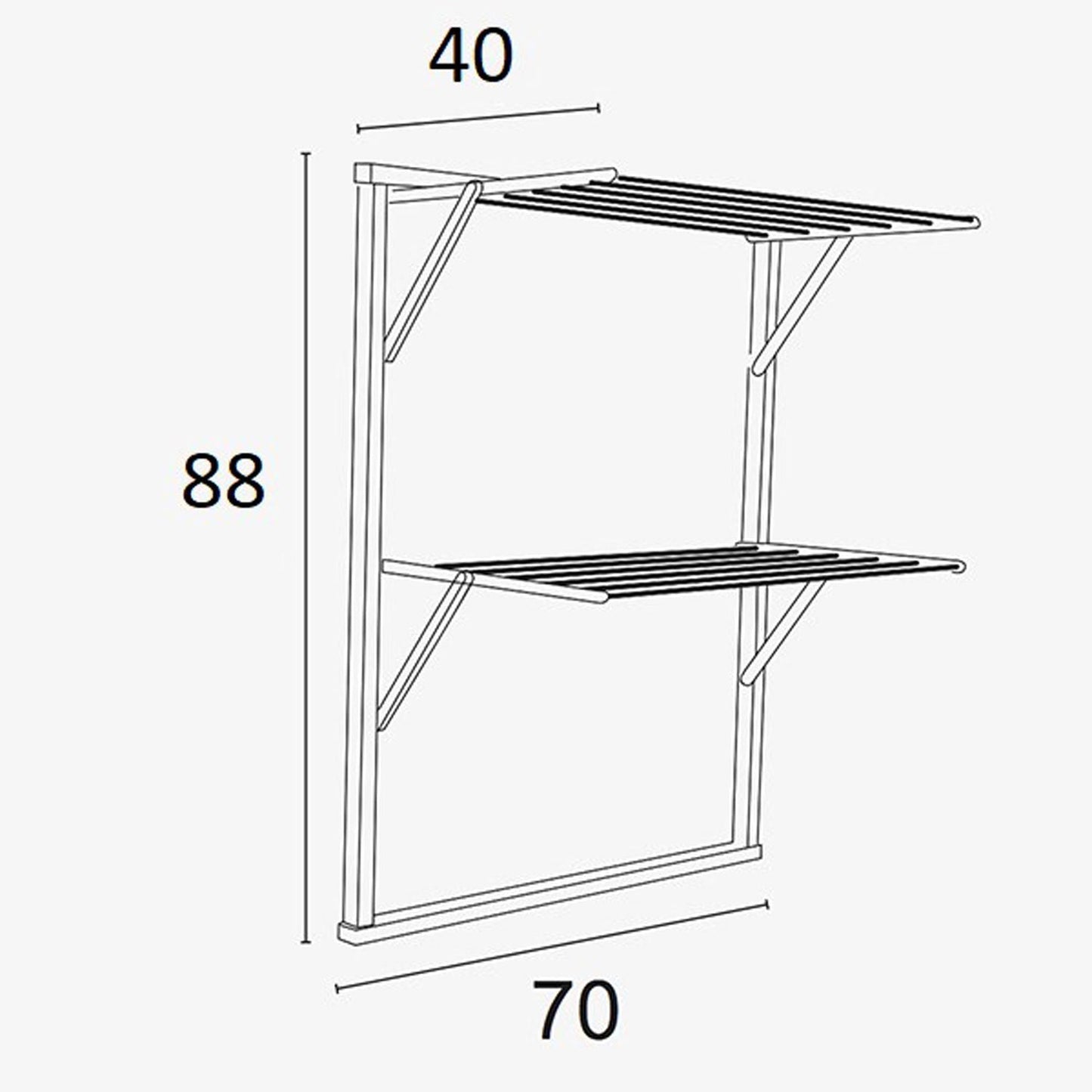 Tendedero Pared, Tendedero plegable pared En Madera De Haya Maciza - 9 m, ARIT KLAUS - Color: Blanco, 4