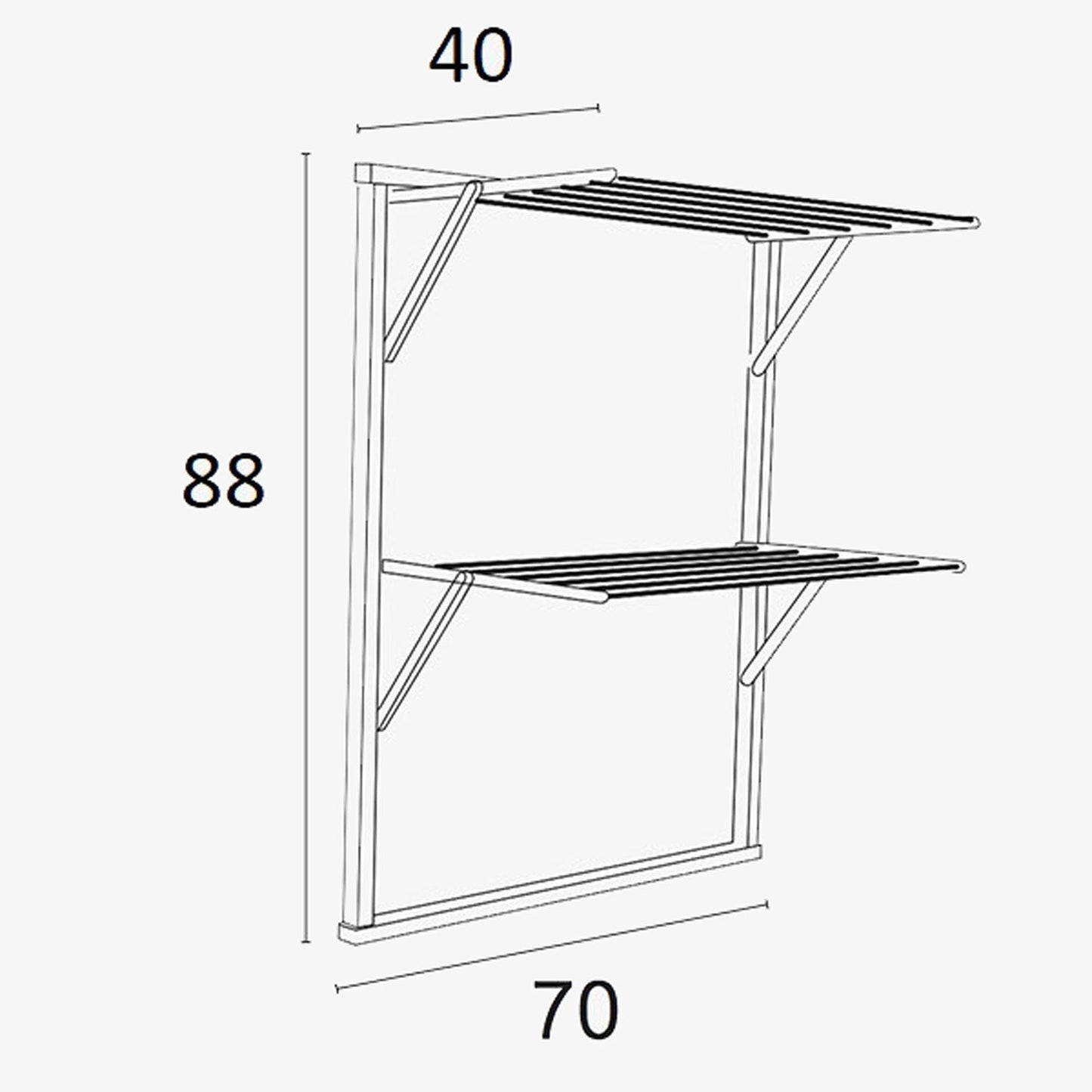 Tendedero Pared, Tendedero plegable pared En Madera De Haya Maciza - 9 m, ARIT KLAUS - Color: Cerezo, 5