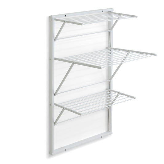 Tendedero Pared, Tendedero plegable pared, Madera, Cerrable – 15 m Tendedero Extensible, ARIT KARIM - Color: Blanco, 1