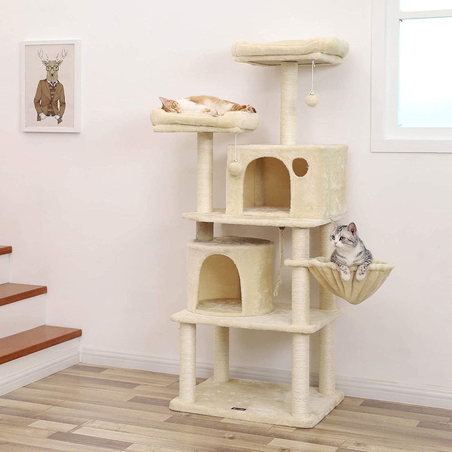 Árbol Rascador para Gatos con Plataformas y Sisal
