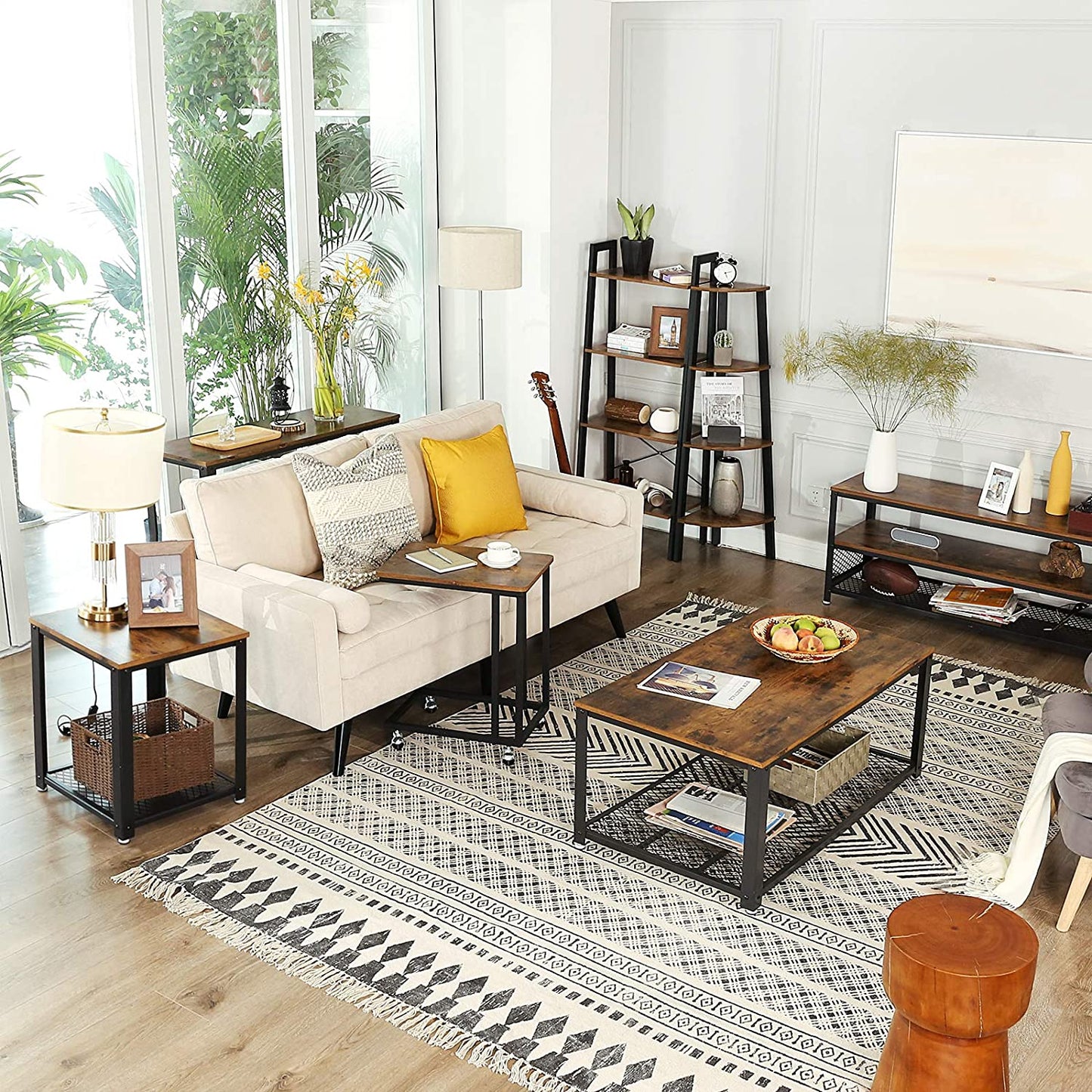 Vasagle Mesa Auxiliar Vintage con Almacenamiento