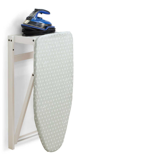 Tabla de planchar de madera, STIROJOLLY, Tabla de planchar montaje en pared, plegable, 86x38cm, Made in Italy, Blanco, ARIT, 1