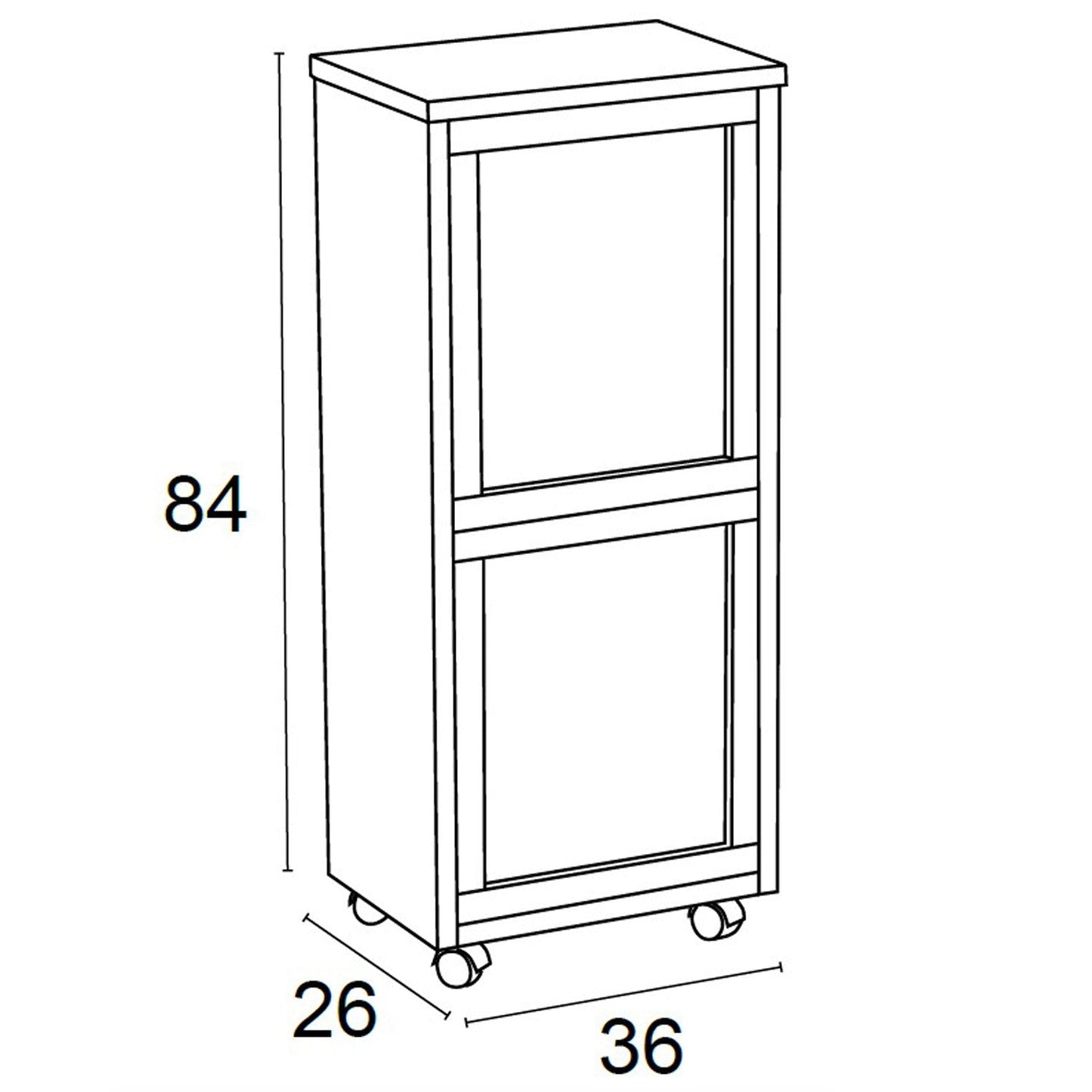 Carrito de cocina con cubo de basura MADERA 2, Cubo de basura y reciclaje de 2 cubos x12L, Blanco, ARIT, 4