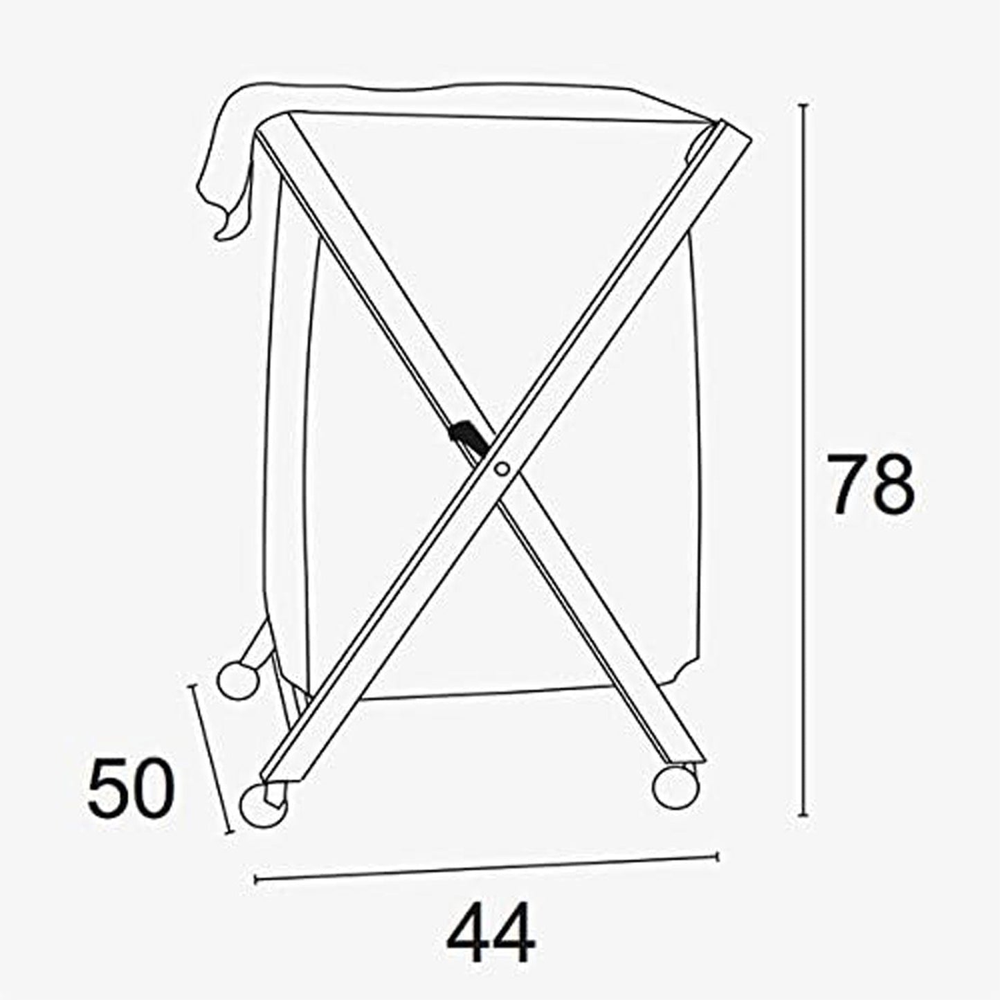 Cesto ropa plegable, Cesto ropa sucia plegable, en madera de haya maciza con tela de algodón, ARIT BANNY Ciliegio, 2