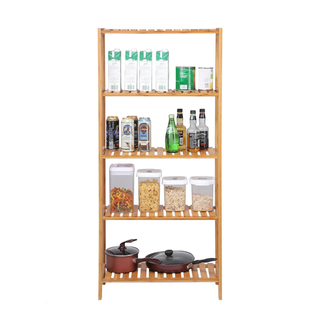 Estantería, 5 estantes, Bambú, Estanteria Madera, Estanteria libreria, 60x26x130 cm, Natural, SONGMICS, 7