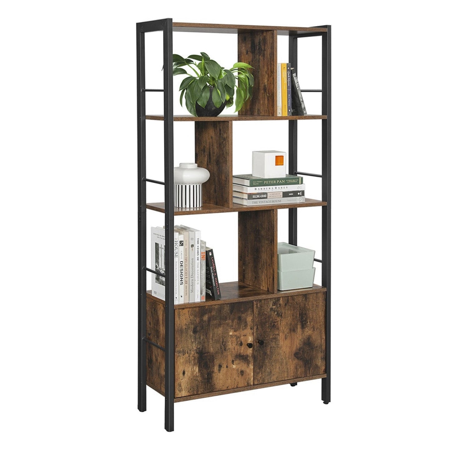 Vasagle Librería de 4 Niveles de Estilo Industrial