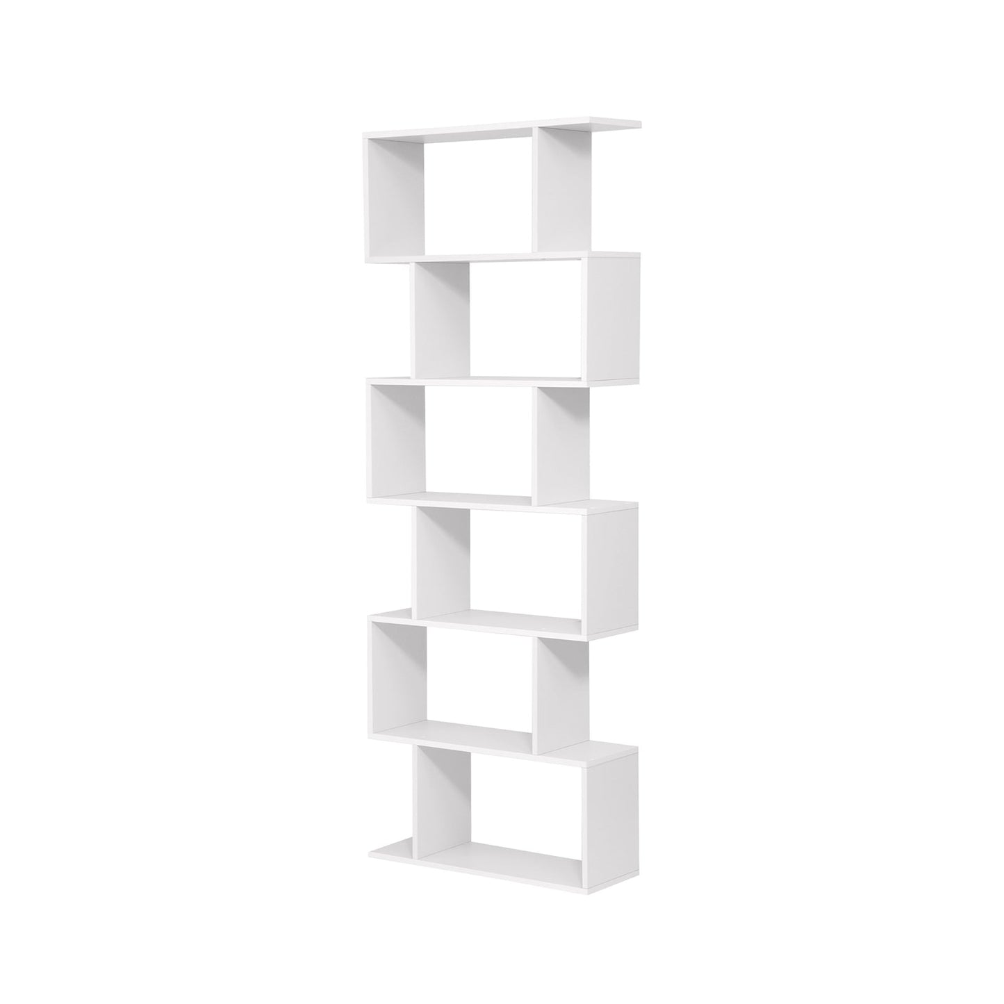 Estanteria, Estanteria Libreria, Estanteria Esquinera, Librería de Madera de 6 Niveles, Blanco, Vasagle, 3
