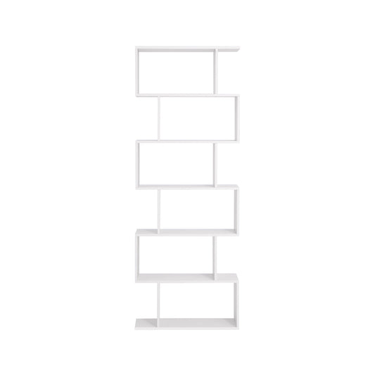 Estanteria, Estanteria Libreria, Estanteria Esquinera, Librería de Madera de 6 Niveles, Blanco, Vasagle, 2