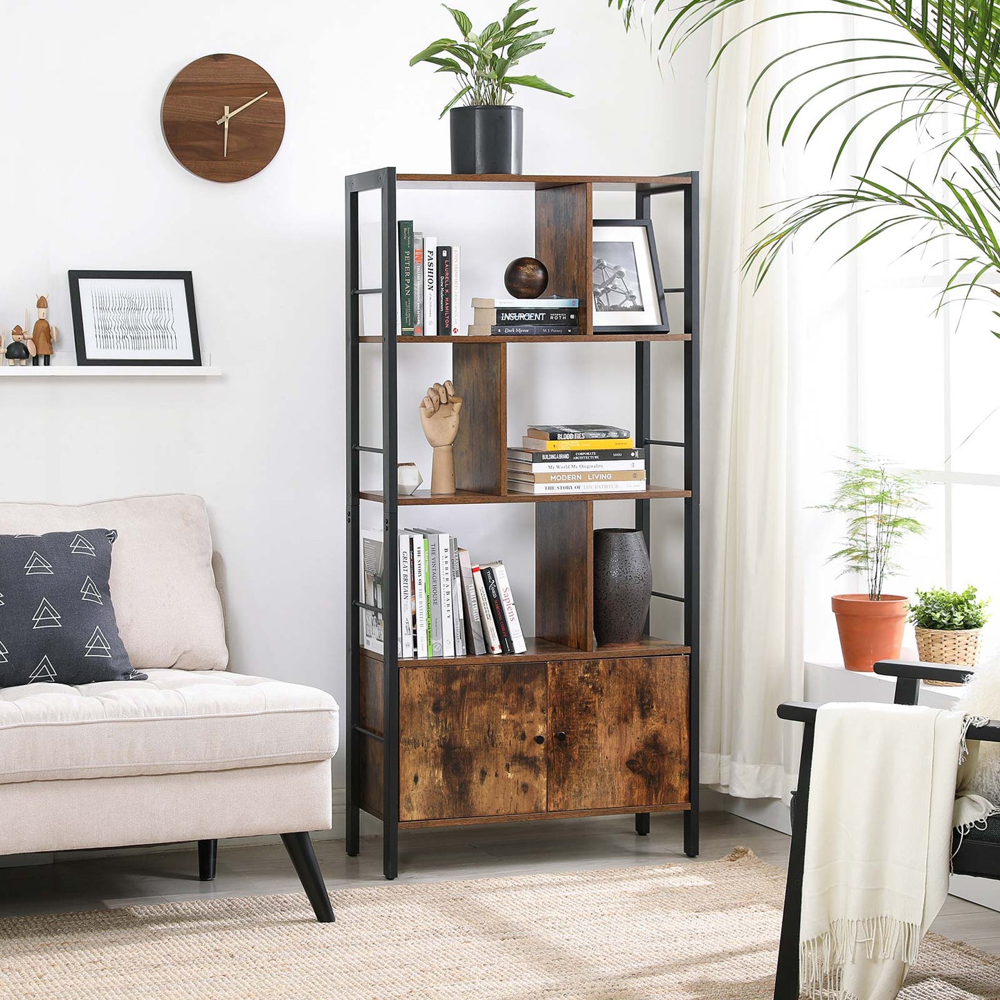 Librería de 4 Niveles de Estilo Industrial