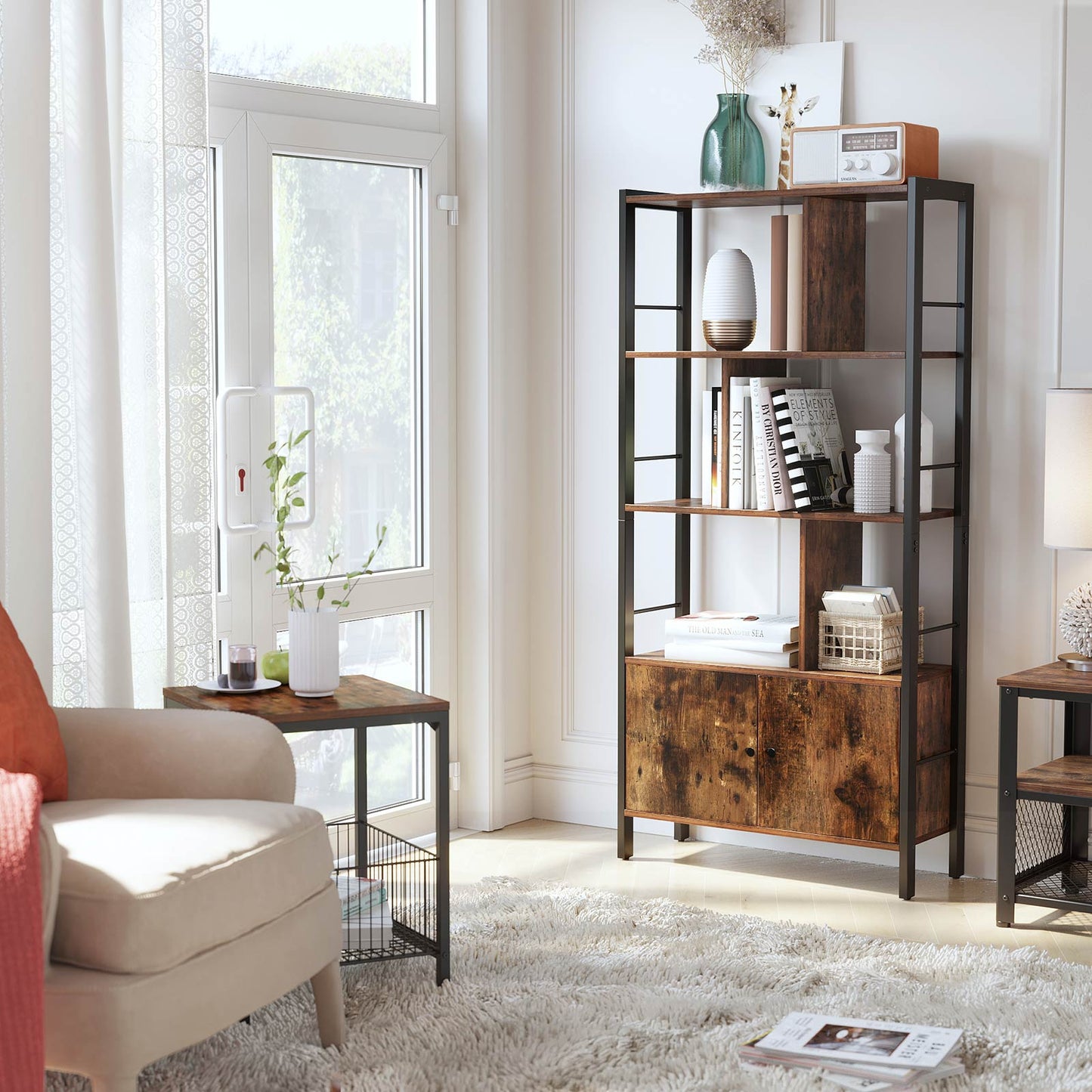Librería de 4 Niveles de Estilo Industrial