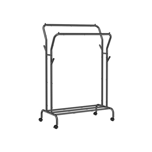 Estantes de ropa en rollos con 2 palitos de ropa negros