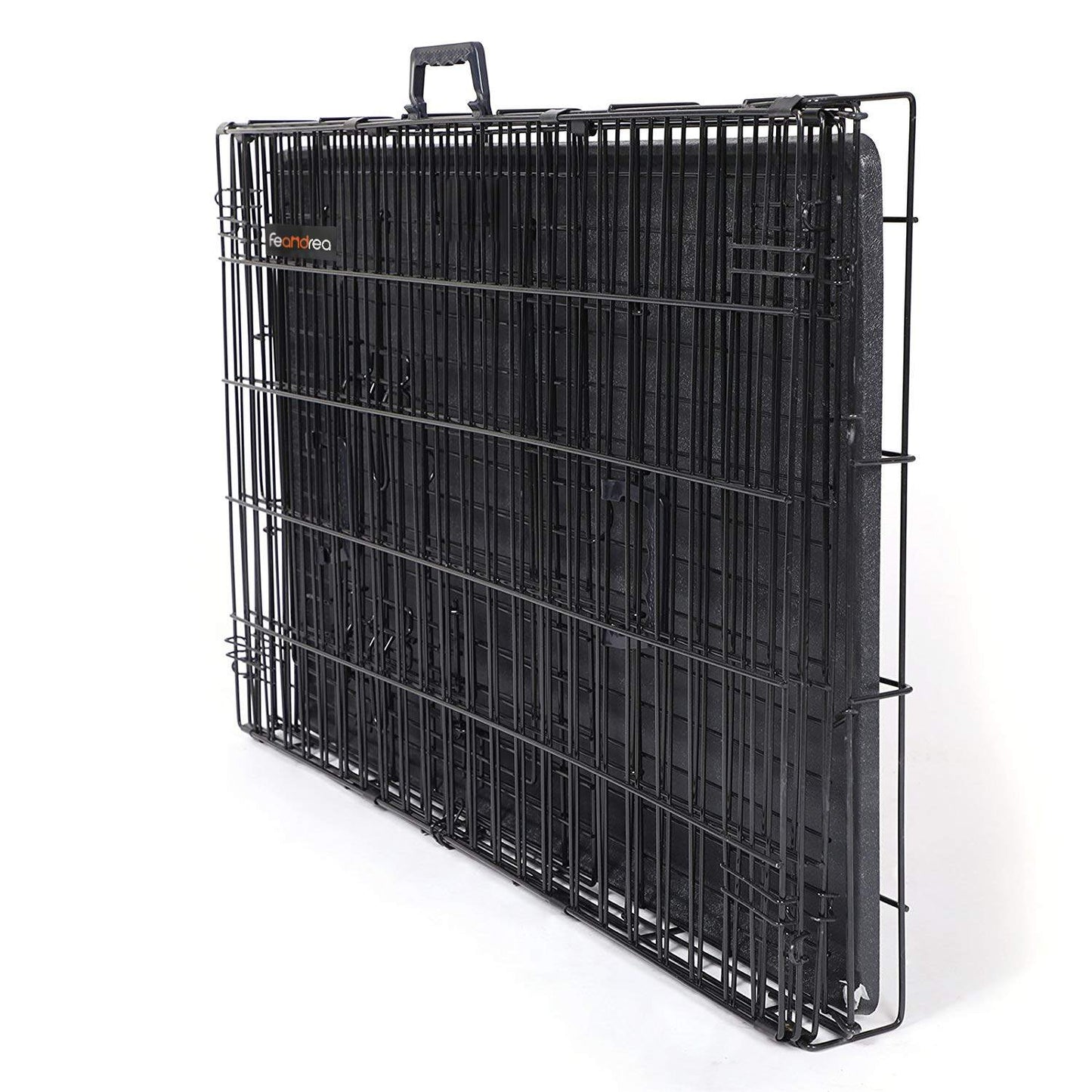 Feandrea Jaula Metálica Grande para Perros, Transportín Plegable, Negro